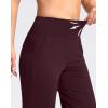 G Gradual Women’s Capri Pants with Pockets High Waist Yoga Pants Wide Leg Workout Summer Pants for Casual, Travel, Exercise(Wine)