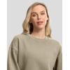 G Gradual Women’s Crewneck Sweatshirts Oversized Cotton-blend Fleece Pullover Sweatshirt for Women Loose Fit(Light Khaki)