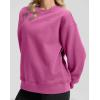 G Gradual Women’s Crewneck Sweatshirts Oversized Cotton-blend Fleece Pullover Sweatshirt for Women Loose Fit(Rose Pink)