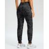 G Gradual Women’s Fleece Lined Joggers 28″/30″/32″ High Waisted Sweatpants Water Resistant Thermal Warm Pants Zipper Pockets(Grey Camo)