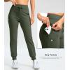 G Gradual Women’s Fleece Lined Joggers 28″/30″/32″ High Waisted Sweatpants Water Resistant Thermal Warm Pants Zipper Pockets(Olive)