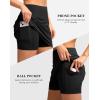 G Gradual Women’s Golf Skirts Skort 4 Side Pockets High Waisted Stretchy Tennis Skirt with Short Athletic Casual(Black)