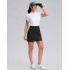G Gradual Women’s Golf Skirts Skort 4 Side Pockets High Waisted Stretchy Tennis Skirt with Short Athletic Casual(Black)