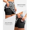 G Gradual Women’s Golf Skirts Skort 4 Side Pockets High Waisted Stretchy Tennis Skirt with Short Athletic Casual(Black Flower)