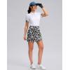 G Gradual Women’s Golf Skirts Skort 4 Side Pockets High Waisted Stretchy Tennis Skirt with Short Athletic Casual(Black Flower)