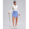 G Gradual Women’s Golf Skirts Skort 4 Side Pockets High Waisted Stretchy Tennis Skirt with Short Athletic Casual(Light Blue)