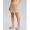 G Gradual Women’s Golf Skirts Skort 4 Side Pockets High Waisted Stretchy Tennis Skirt with Short Athletic Casual(Light Khaki)