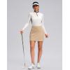G Gradual Women’s Golf Skirts Skort 4 Side Pockets High Waisted Stretchy Tennis Skirt with Short Athletic Casual(Light Khaki)