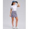 G Gradual Women’s Golf Skirts Skort 4 Side Pockets High Waisted Stretchy Tennis Skirt with Short Athletic Casual(Pink Purple Floral)