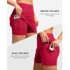 G Gradual Women’s Golf Skirts Skort 4 Side Pockets High Waisted Stretchy Tennis Skirt with Short Athletic Casual(Red)