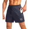 G Gradual Men’s Gym Workout Shorts Zipper Pockets 5″ / 7″ Quick Dry Breathable Runing Athletic Short for Men(Dark Grey)