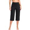 G Gradual Women’s Capri Pants with Pockets High Waist Yoga Pants Wide Leg Workout Summer Pants for Casual, Travel, Exercise(Black)
