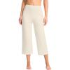 G Gradual Women’s Capri Pants with Pockets High Waist Yoga Pants Wide Leg Workout Summer Pants for Casual, Travel, Exercise(Creamy)