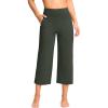 G Gradual Women’s Capri Pants with Pockets High Waist Yoga Pants Wide Leg Workout Summer Pants for Casual, Travel, Exercise(Dark Green)