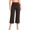 G Gradual Women’s Capri Pants with Pockets High Waist Yoga Pants Wide Leg Workout Summer Pants for Casual, Travel, Exercise(Fudge Coffee)
