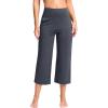 G Gradual Women’s Capri Pants with Pockets High Waist Yoga Pants Wide Leg Workout Summer Pants for Casual, Travel, Exercise(Grey Blue)