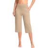 G Gradual Women’s Capri Pants with Pockets High Waist Yoga Pants Wide Leg Workout Summer Pants for Casual, Travel, Exercise(Khaki)