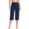 G Gradual Women’s Capri Pants with Pockets High Waist Yoga Pants Wide Leg Workout Summer Pants for Casual, Travel, Exercise(Navy Blue)