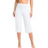 G Gradual Women’s Capri Pants with Pockets High Waist Yoga Pants Wide Leg Workout Summer Pants for Casual, Travel, Exercise(White)
