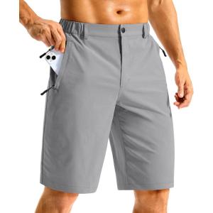 G Gradual Men’s Casual Shorts 11″ Long Lightweight Golf Shorts for Men Hiking Work Outdoor Stretch Quick-Dry with 3 Zipper Pockets