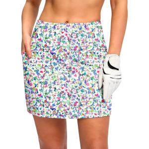 G Gradual Women’s Golf Skirts Skort 4 Side Pockets High Waisted Stretchy Tennis Skirt with Short Athletic Casual(Abstract_floral)