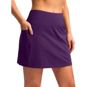 G Gradual Women’s Golf Skirts Skort 4 Side Pockets High Waisted Stretchy Tennis Skirt with Short Athletic Casual(Deep Purple)