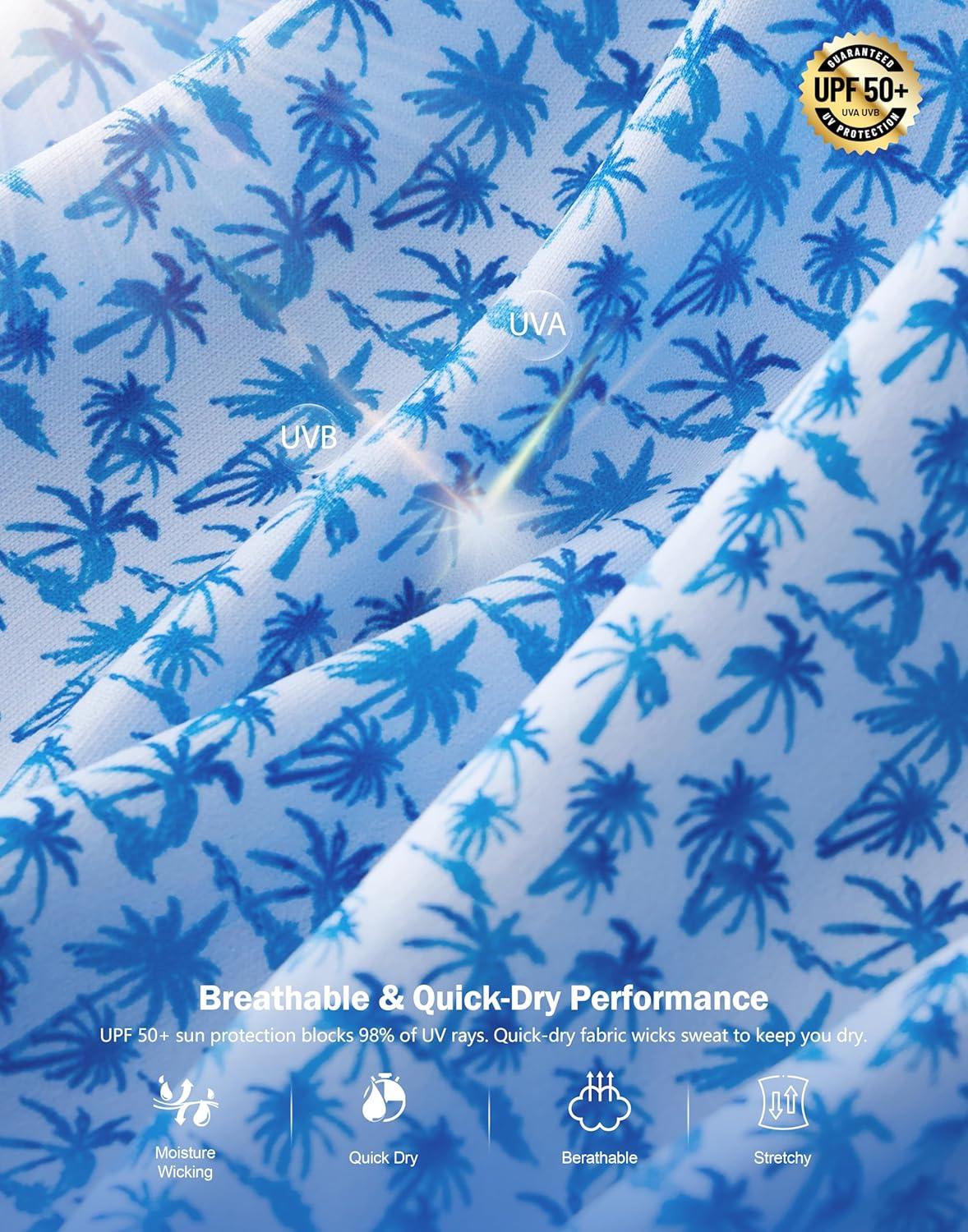 imageMens Golf Polo Shirts Dry Fit Performance Moisture Wicking Casual Print Golf Shirts for Men BreathableCoconut Tree