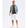 G Gradual Men’s Shorts 11″ Long with 4 Pockets Lightweight Knee Length Elastic Waist Quick Dry Casual Golf Work Shorts (White, XL)