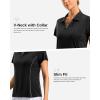 G Gradual Polo Shirts for Women Short Sleeve Golf Shirts V Neck Collared Top Cooling Lightweight UPF 50+ Tennis Work Dry Fit(Black)