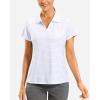 G Gradual Polo Shirts for Women Short Sleeve Golf Shirts V Neck Collared Top Cooling Lightweight UPF 50+ Tennis Work Dry Fit(Black Dot)