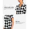 G Gradual Polo Shirts for Women Short Sleeve Golf Shirts V Neck Collared Top Cooling Lightweight UPF 50+ Tennis Work Dry Fit(Grey Argyle)