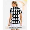 G Gradual Polo Shirts for Women Short Sleeve Golf Shirts V Neck Collared Top Cooling Lightweight UPF 50+ Tennis Work Dry Fit(Grey Argyle)