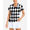 G Gradual Polo Shirts for Women Short Sleeve Golf Shirts V Neck Collared Top Cooling Lightweight UPF 50+ Tennis Work Dry Fit(Grey Argyle)