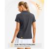 G Gradual Polo Shirts for Women Short Sleeve Golf Shirts V Neck Collared Top Cooling Lightweight UPF 50+ Tennis Work Dry Fit(Heather Charcoal Grey)