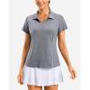 G Gradual Polo Shirts for Women Short Sleeve Golf Shirts V Neck Collared Top Cooling Lightweight UPF 50+ Tennis Work Dry Fit(Heather Grey)