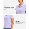 G Gradual Polo Shirts for Women Short Sleeve Golf Shirts V Neck Collared Top Cooling Lightweight UPF 50+ Tennis Work Dry Fit(Heather Light Purple)