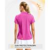 G Gradual Polo Shirts for Women Short Sleeve Golf Shirts V Neck Collared Top Cooling Lightweight UPF 50+ Tennis Work Dry Fit(Heather Rose)