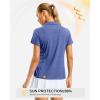 G Gradual Polo Shirts for Women Short Sleeve Golf Shirts V Neck Collared Top Cooling Lightweight UPF 50+ Tennis Work Dry Fit(Heather Royal Blue)