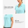 G Gradual Polo Shirts for Women Short Sleeve Golf Shirts V Neck Collared Top Cooling Lightweight UPF 50+ Tennis Work Dry Fit(Heather Sky Blue)
