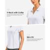 G Gradual Polo Shirts for Women Short Sleeve Golf Shirts V Neck Collared Top Cooling Lightweight UPF 50+ Tennis Work Dry Fit(Heather White)