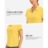 G Gradual Polo Shirts for Women Short Sleeve Golf Shirts V Neck Collared Top Cooling Lightweight UPF 50+ Tennis Work Dry Fit(Heather Yellow)