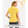 G Gradual Polo Shirts for Women Short Sleeve Golf Shirts V Neck Collared Top Cooling Lightweight UPF 50+ Tennis Work Dry Fit(Heather Yellow)