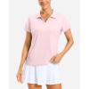 G Gradual Polo Shirts for Women Short Sleeve Golf Shirts V Neck Collared Top Cooling Lightweight UPF 50+ Tennis Work Dry Fit(Peach)