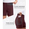 G Gradual Women’s 5″ Golf Hiking Shorts with Deep Pockets Stretchy Outdoor Womens Shorts Dressy Casual Walking Travel(Wine)