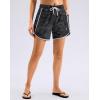 G Gradual Women’s 5″ Swim Shorts Zipper Pockets Quick Dry Board Shorts Bathing Suit Bottom with Liner Running Athletic Shorts(Black Camo)