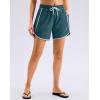 G Gradual Women’s 5″ Swim Shorts Zipper Pockets Quick Dry Board Shorts Bathing Suit Bottom with Liner Running Athletic Shorts(Deep Green)