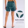 G Gradual Women’s 5″ Swim Shorts Zipper Pockets Quick Dry Board Shorts Bathing Suit Bottom with Liner Running Athletic Shorts(Deep Green)