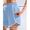 G Gradual Women’s 5″ Swim Shorts Zipper Pockets Quick Dry Board Shorts Bathing Suit Bottom with Liner Running Athletic Shorts(Light Haze Blue)