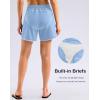 G Gradual Women’s 5″ Swim Shorts Zipper Pockets Quick Dry Board Shorts Bathing Suit Bottom with Liner Running Athletic Shorts(Light Haze Blue)
