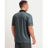 Men’s Golf Polo Shirts Dry Fit Performance Moisture Wicking Casual Print Golf Shirts for Men Breathable(Deep Grey Grid)